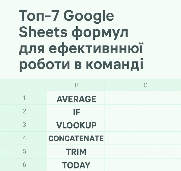 Топ 7 Google Sheets формул для ефективної роботи в команді